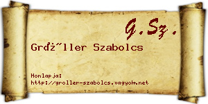Gröller Szabolcs névjegykártya