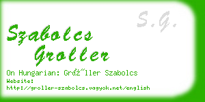 szabolcs groller business card